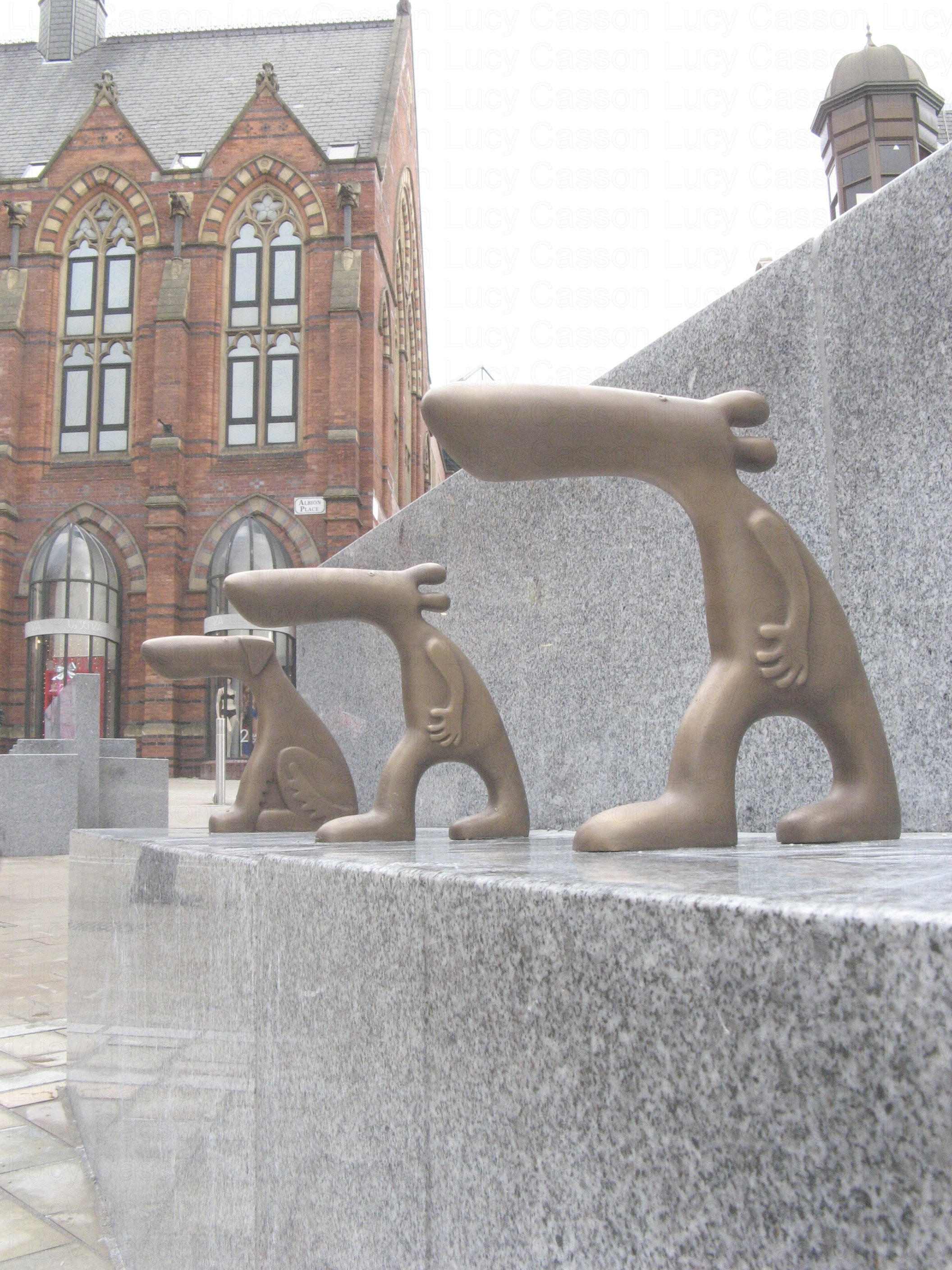 Bronze arm rests, Leeds city centre